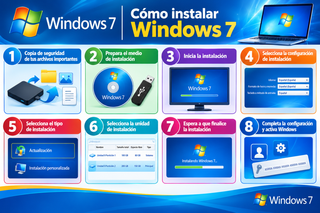 Clave de producto y activación de Windows 7